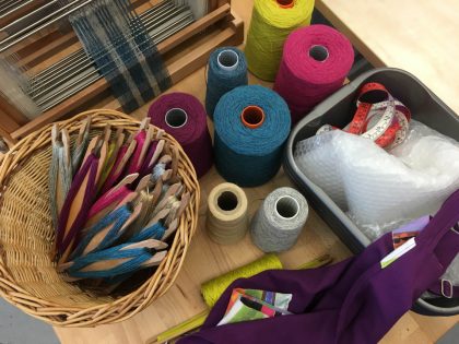 Weaving with wool: supplies for Dundee Design Festival